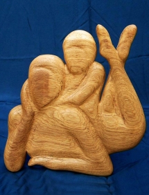Mutter-Kind - Holzfigur von Hans-Ulrich Wartenweiler - Holzskulpturen-Archiv, Holzobjekte, Holzfiguren, Holzdesign